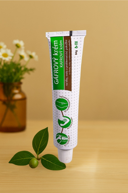 Tube blanc de crème au camphre – soin naturel pour les douleurs musculaires, l’acné et les escarres